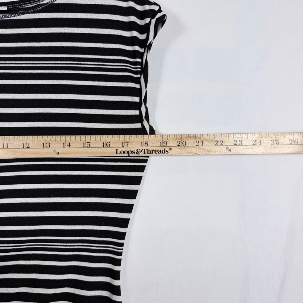 Max Studio Black White Twist Front Midi Dress M Classy Country Club Casual - Picture 8 of 11